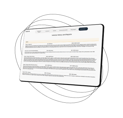 Vehicle History and OEM Recommended Fixes